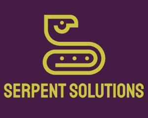 Green Snake Paperclip logo design