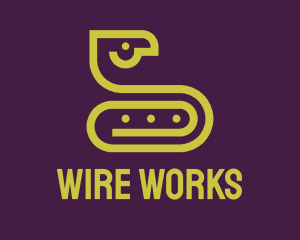 Wire - Green Snake Paperclip logo design