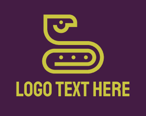 Clip - Green Snake Paperclip logo design