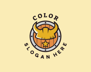 Medieval - Viking Helmet Shield logo design