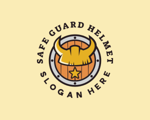 Helmet - Viking Helmet Shield logo design