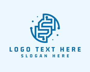 Electronics - Cyber Technology Letter S logo design