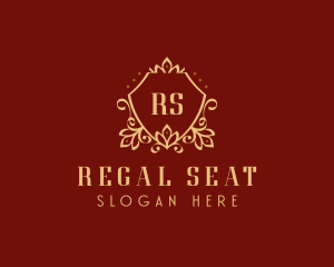 Floral Regal Shield logo design