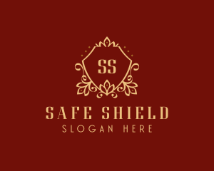 Floral Regal Shield logo design