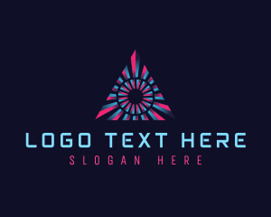 Web Developer - Digital Technology Triangle logo design