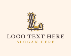 Music Store - Antique Retro Restaurant Letter L logo design