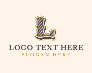 Letter L - Antique Retro Restaurant Letter L logo design