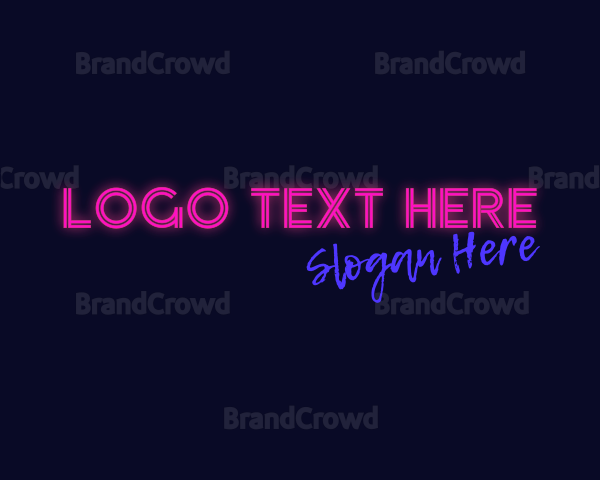 Pink Neon Bar Wordmark Logo