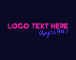 Karaoke Lounge - Pink Neon Bar Wordmark logo design