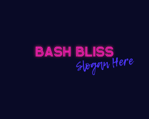 Pink Neon Bar Wordmark Logo