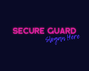 Pink Neon Bar Wordmark Logo