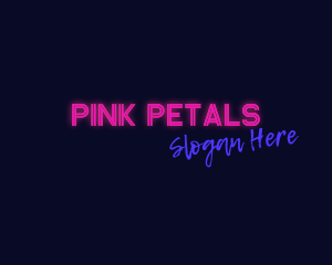 Pink Neon Bar Wordmark logo design