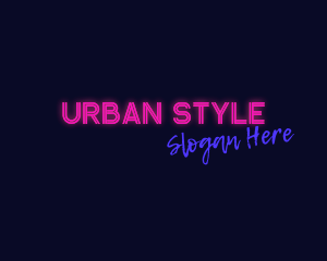 Night Store - Pink Neon Bar Wordmark logo design