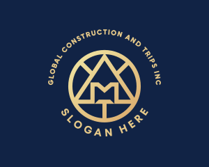 Letter Am - Geometric Business Badge logo design