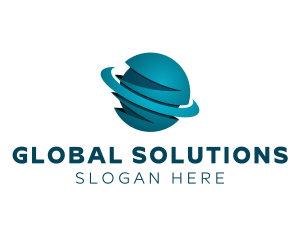 Universal - 3D Universal Planet logo design