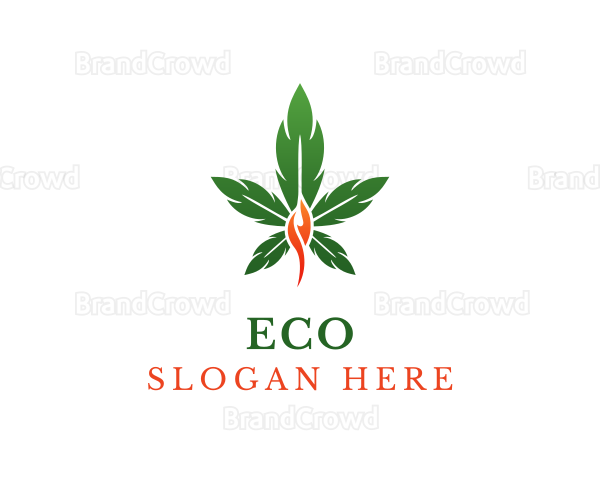Organic Marijuana Flame Logo