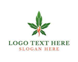 Dispensary - Organic Marijuana Flame logo design