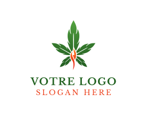 Smoke - Organic Marijuana Flame logo design