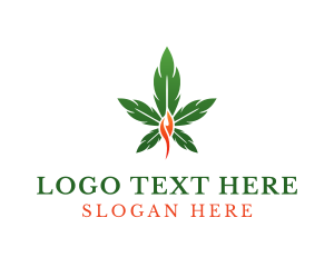 Organic - Organic Marijuana Flame logo design