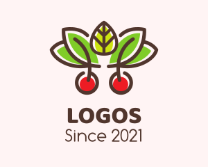 Durian - Cherry Fruit Leaves logo design