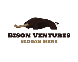 Brown Bison Horns logo design