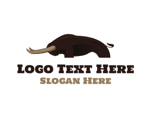 Brown Bison Horns Logo