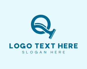 Cleaning - Squeegee Cleaning Letter Q logo design