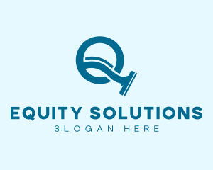 Squeegee Cleaning Letter Q  Logo