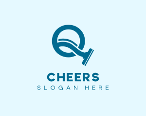 Squeegee Cleaning Letter Q  Logo
