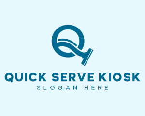 Squeegee Cleaning Letter Q  logo design