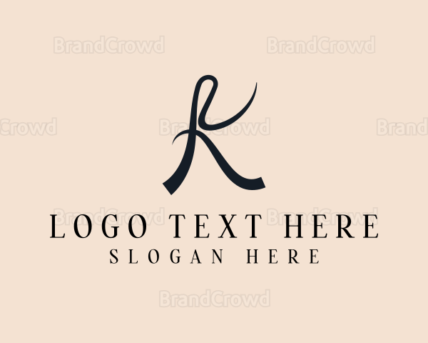 Fashion Designer Signature  Letter K Logo