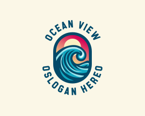 Resort Seaside Wave logo design