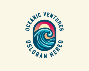 Resort Seaside Wave logo design