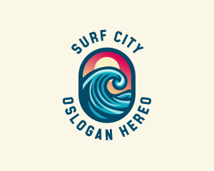 Resort Seaside Wave logo design