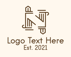 Letter N - Letter N Pillar logo design