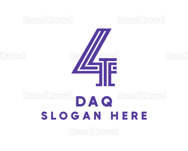Violet Stripe Number 4 Logo