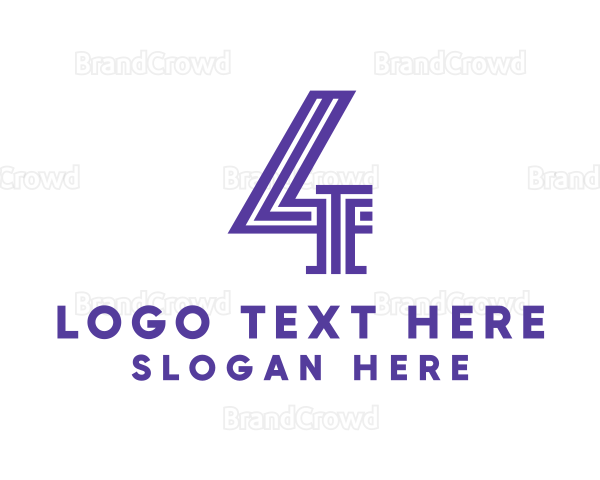Violet Stripe Number 4 Logo