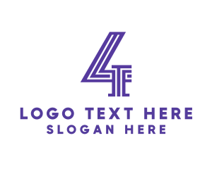 Bold - Violet Stripe Number 4 logo design