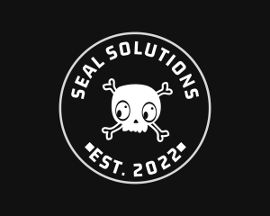 Seal - Halloween Skull Seal logo design