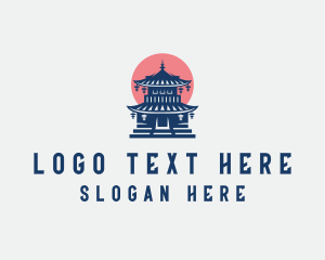 Asian Country - Pagoda Temple Architecture logo design