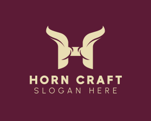 Modern Animal Horns Letter H logo design