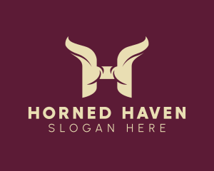 Modern Animal Horns Letter H logo design