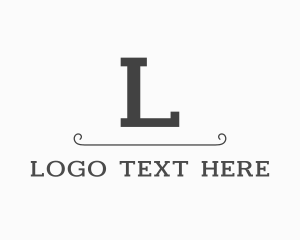 Center - Traditional Serif Business Company logo design