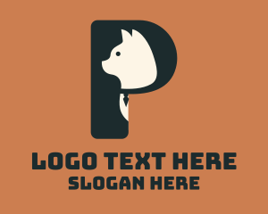 Tuxedo - Tuxedo Cat Letter P logo design