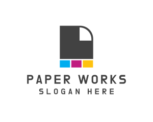 Paper - Ink Paper Printer logo design