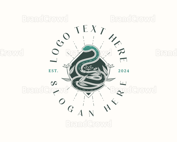 Floral Serpent Snake Logo