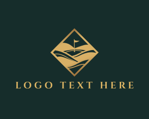 Golf Course - Luxury Gold Golf logo design