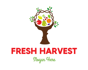 Fruit - Tree Fruit Basket logo design