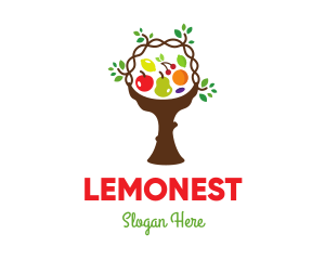 Farm Shop - Tree Fruit Basket logo design