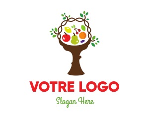 Branch - Tree Fruit Basket logo design